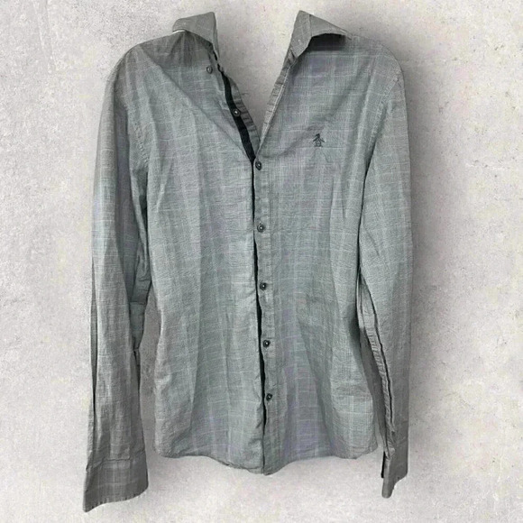 Penguin by Munsing Wear long sleeve button up Men’s shirt gray size Small - Picture 1 of 9